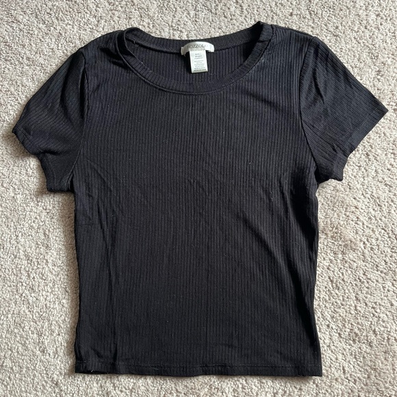 Bozzolo Tops - Bozzolo Black T-shirt Crop Top